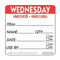 Click for a bigger picture.50mm Wednesday Removable Day Label (500)