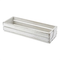 Click for a bigger picture.Genware White Wash Wooden Crate 34 x 12 x 7cm