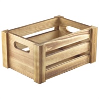 Click for a bigger picture.Genware Rustic Wooden Crate 22.8x16.5x11cm