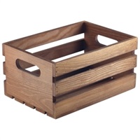 Click for a bigger picture.Genware Dark Rustic Wooden Crate 21.5x15x10.8cm