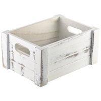Click for a bigger picture.Genware White Wash Wooden Crate 22.8x16.5x11cm