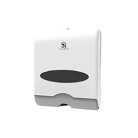 Click for a bigger picture.Plastic C-fold paper towel dispenser