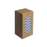 Click for a bigger picture.8" blue & White paper straws Pk 250