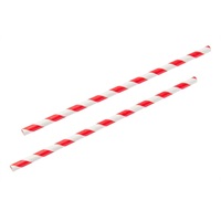 Click for a bigger picture.8" red & White paper straws Pk 250