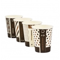 Click for a bigger picture.8oz Mixed Design Compostable Bamboo Cups Pk 1000