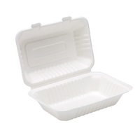 Click for a bigger picture.9" Bagasse Clamshell Meal Box Pk 200