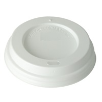 Click for a bigger picture.White Domed Sip-thru Lid For 10-16oz Cup Pk 1000