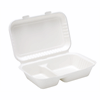 Click here for more details of the 9" x 6" Bagasse 2 Compartment Lunch Box Pk250