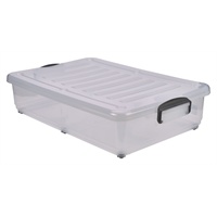 Click for a bigger picture.Storage Box 40L W/ Clip Handles On Wheels