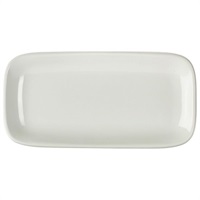 Click for a bigger picture.Genware Porcelain Rounded Rectangular Plate 24.5 x 12.5cm/ 9.75 x 5"