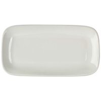 Click for a bigger picture.Genware Porcelain Rounded Rectangular Plate 35.5 x 19cm/ 14 x 7.5"