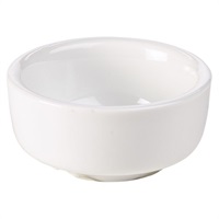 Click for a bigger picture.Genware Porcelain Butter Pat 6.5cm/  2.5"