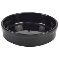 Click for a bigger picture.Genware Porcelain Black Round Dish 13cm/ 5"