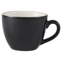 Click for a bigger picture.Genware Porcelain Black Bowl Shaped Cup 9cl/ 3oz