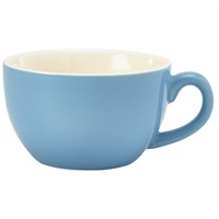 Click for a bigger picture.Genware Porcelain Blue Bowl Shaped Cup 17.5cl/ 6oz