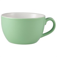 Click for a bigger picture.Genware Porcelain Green Bowl Shaped Cup 17.5cl/ 6oz