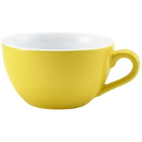 Click for a bigger picture.Genware Porcelain Yellow Bowl Shaped Cup 17.5cl/ 6oz