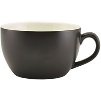 Click for a bigger picture.Genware Porcelain Matt Black Bowl Shaped Cup 25cl/8.75oz