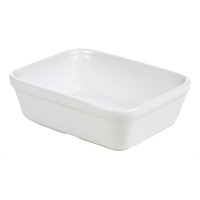 Click for a bigger picture.Genware Porcelain Rectangular Pie Dish 15.5x11.5cm/6 x 4.5"