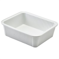 Click for a bigger picture.Genware Porcelain Fluted Rectangular Dish 16 x 13cm/6.25 x 5"