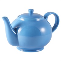 Click for a bigger picture.Genware Porcelain Blue Teapot 45cl/ 15.75oz