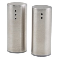 Click for a bigger picture.Stainless Steel Straight Sided Salt & Pepper Set 7.5cm