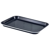 Click for a bigger picture.Enamel Serving Tray Black with White Rim 33.5x23.5x2.2cm
