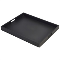 Click for a bigger picture.Solid Black Butlers Tray 49 x 38.5 x 4.5cm