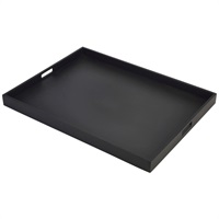 Click for a bigger picture.Solid Black Butlers Tray 64 x 48 x 4.5cm