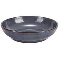 Click for a bigger picture.Terra Stoneware Rustic Blue Coupe Bowl 23cm