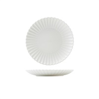 Click for a bigger picture.Incise Porcelain Scalloped Coupe Plate 20cm