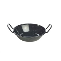 Click for a bigger picture.Black Enamel Dish 18cm