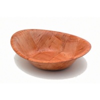 Click for a bigger picture.Oval Woven Wood Bowls 9"x7" Singles