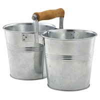 Click for a bigger picture.Galvanised Steel Combi Serving Buckets 12cm Dia