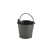 Click for a bigger picture.Galvanised Steel Hammered Serving Bucket 10cm Dia Silver