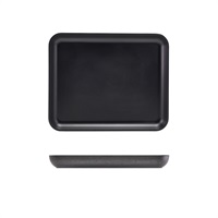 Click for a bigger picture.GenWare Melamine Black Jute Platter GN 1/2