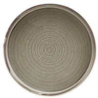 Click for a bigger picture.Terra Porcelain Grey Low Presentation Plate 18cm