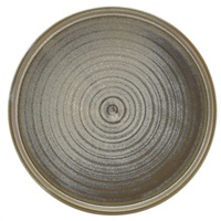 Click for a bigger picture.Terra Porcelain Matt Grey Low Presentation Plate 18cm