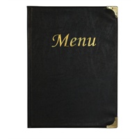 Click for a bigger picture.A4 Menu Holder Black 8 Pages