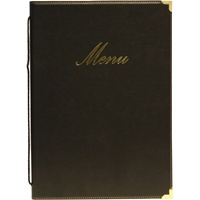 Click for a bigger picture.Classic A4 Menu Holder Black 4 Pages