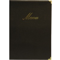 Click for a bigger picture.Classic A5 Menu Holder Black 4 Pages