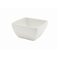 Click for a bigger picture.White Melamine Curved Square Bowl 10.5cm