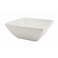 Click for a bigger picture.White Melamine Curved Square Bowl 26.2cm