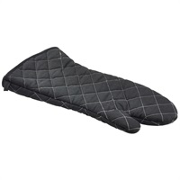 Click for a bigger picture.Flame Retardant 17" Black Oven Mitt (Pair)