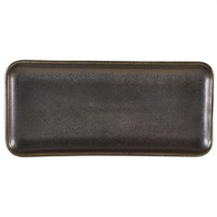 Click for a bigger picture.Terra Porcelain Black Narrow Rectangular Platter 27 x 12.5cm