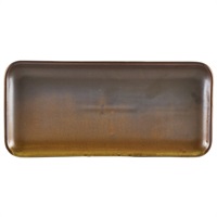 Click for a bigger picture.Terra Porcelain Rustic Copper Narrow Rectangular Platter 27 x 12.5cm