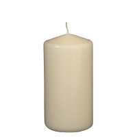 Click for a bigger picture.Pillar Candle 15cm H X 8cm Dia Ivory