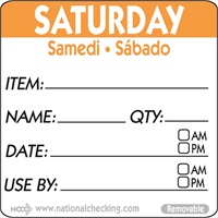 Click for a bigger picture.50mm Saturday Removable Day Label (500)