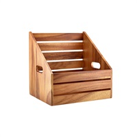 Click for a bigger picture.GenWare Acacia Wood Angled Crate GN 1/2