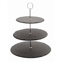 Click for a bigger picture.Genware Slate 3-Tier Cake Stand 12/25/30cm